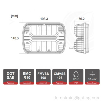 7-Zoll-12-24V-Hochlicht-Positionslicht-LED-Kopflicht